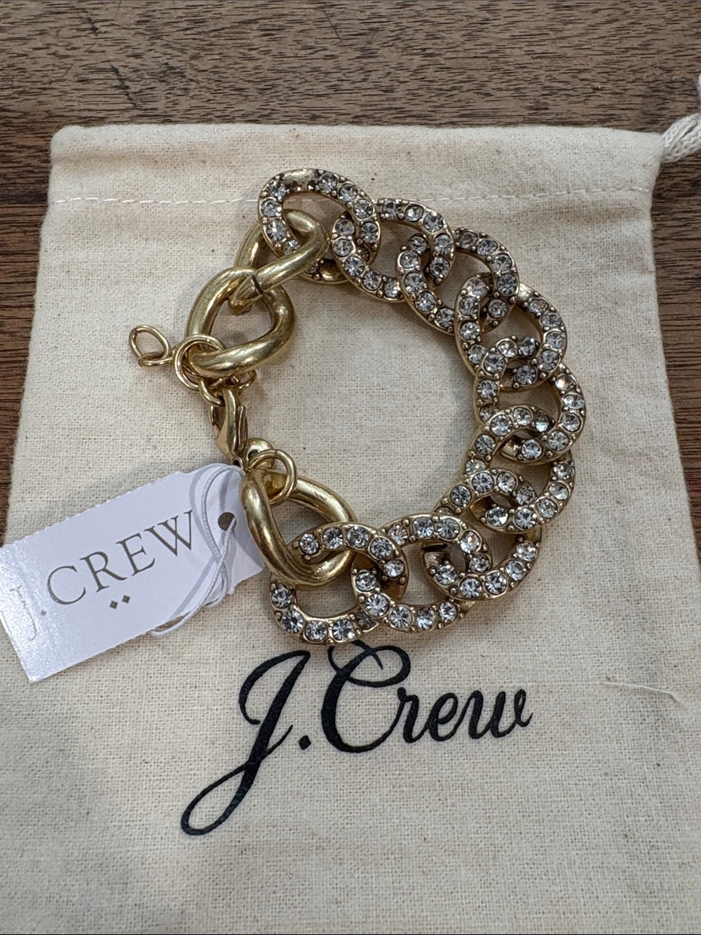 J. Crew Gold Rhinestone Bracelet Set - Picture 4 of 4